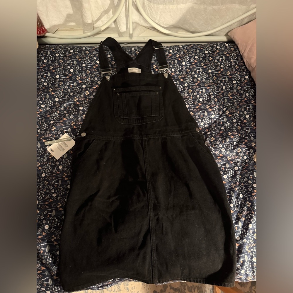 ASOS Black Denim overall dress